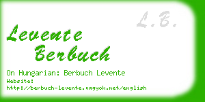 levente berbuch business card